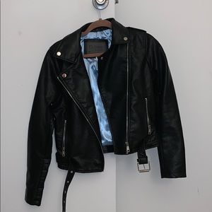 Black leather jacket